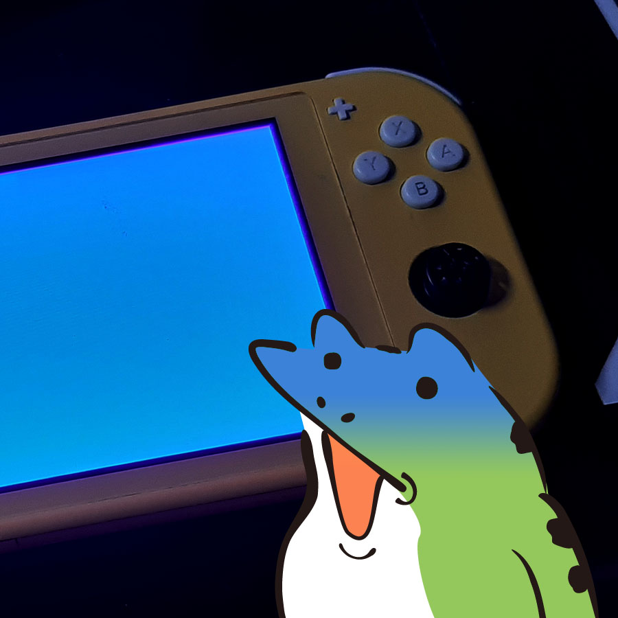 画面】switchが故障して青くなった【顔】 | 箱の蛙は走査線の夢をみる